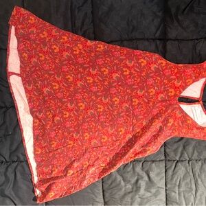 Urban Outfitters Red Floral Mini Dress
